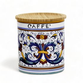 RICCO DERUTA DELUXE: NEW! Canister with Bamboo sealing Lid - 'CAFFE' (Coffee)