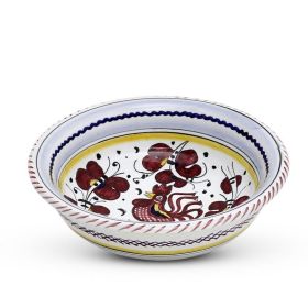 ORVIETO RED ROOSTER: Cereal Bowl [STRIPED RIM]