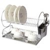 Megachef Chrome Plated 17.5 Inch Two Shelf Dish Rack