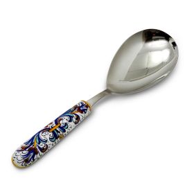 RICCO DERUTA DELUXE: Ceramic Handle Serving 'Risotto' Spoon Ladle with 18/10 stainless steel cutlery.