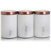 Megachef Essential Kitchen Storage 3 Piece Sugar, Coffee And Tea Canister Set In Matte White