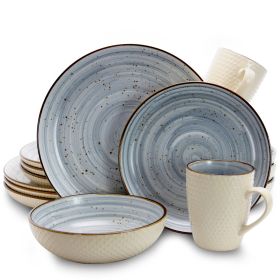 Elama Mellow 16-piece Dinnerware Set In Powder Blue