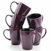 Elama Mulberry 14 Oz Stoneware Mugs In Purple, Set Of 6