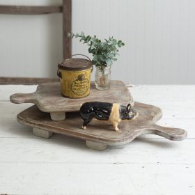 Set of Two Wood Cutting Board Risers