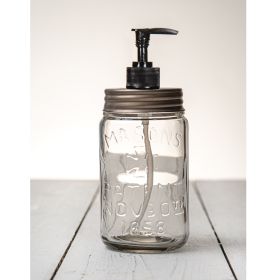 Midget Pint Mason Jar Soap Dispenser (Color: Zinc lid)