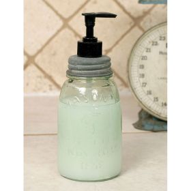 Midget Pint Mason Jar Soap Dispenser (Color: Barn roof lid)