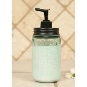 Pint Mason Jar Soap Dispenser (Color: Black lid)